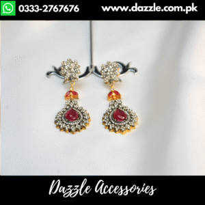 Stunning Red Zirconia Earrings