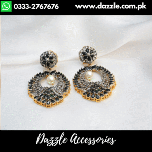 Vintage Black Zirconia Earrings