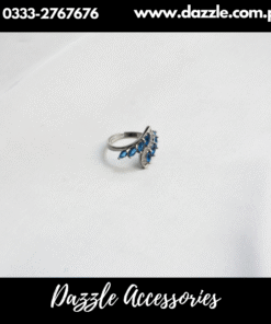 Blue Silver Adjustable Ladies Ring