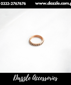 Delicate Golden Black Band Ring Size