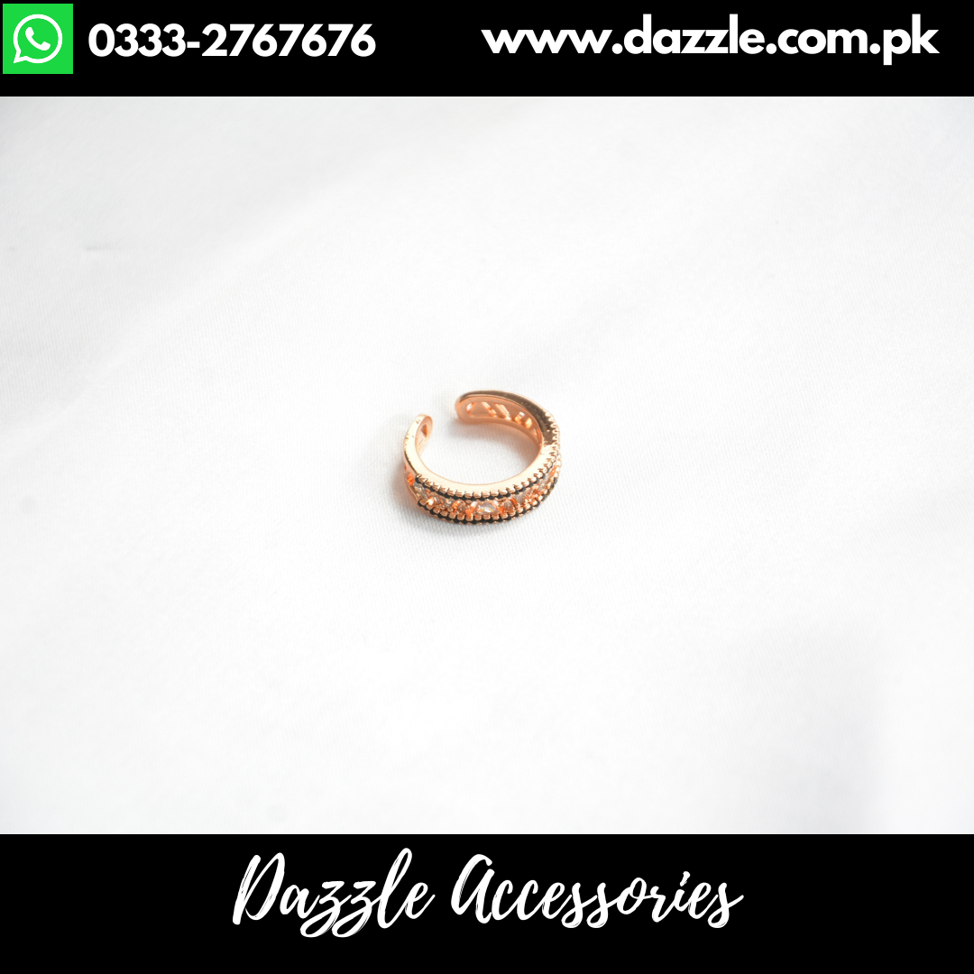 Gold Plated Adjustable Ladies Band Ring
