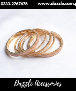 Golden Pink Bangles Set Size