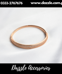 Golden Zirconia Openable Bangle Bracelet