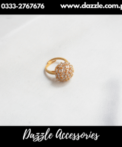Golden Zirconia Ring Adjustable Size
