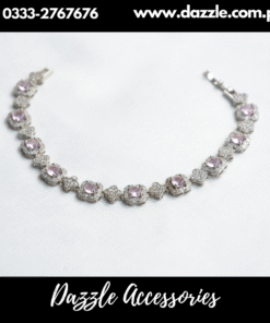 Light Pink Silver Plated Bracelet