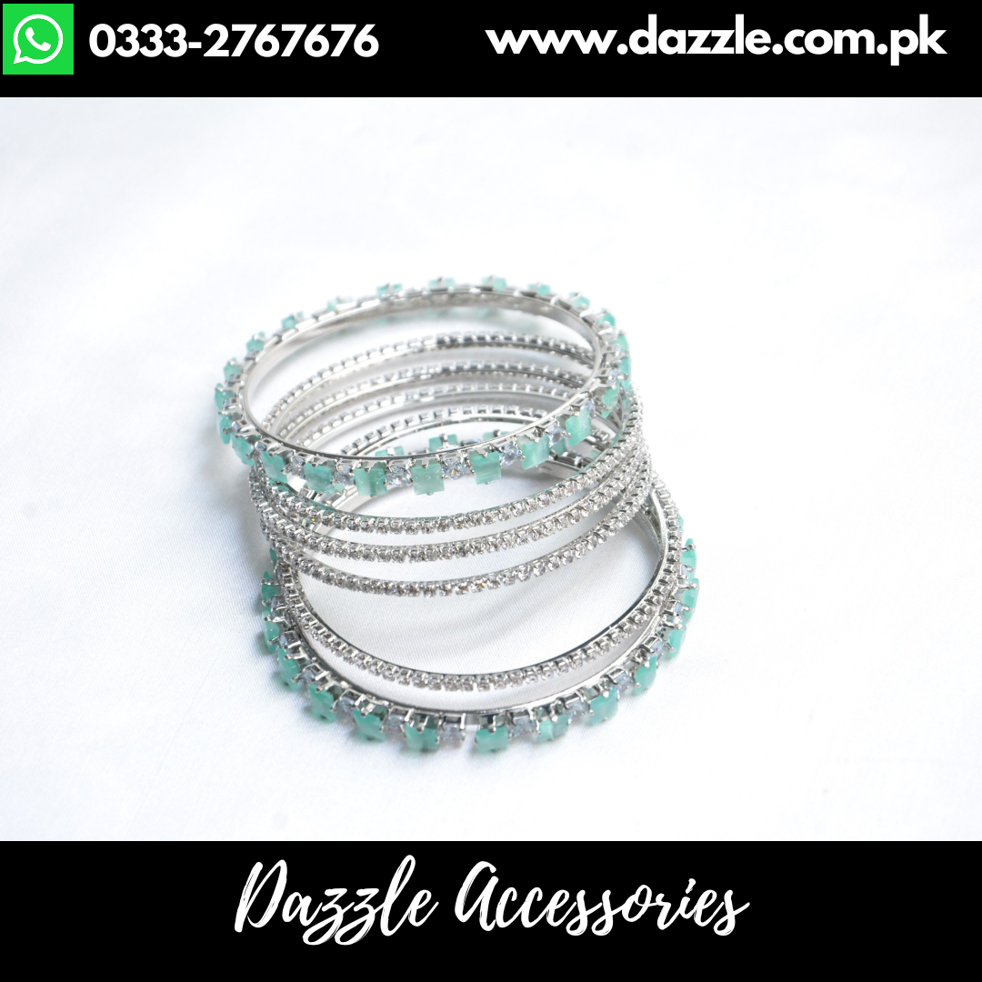 Mint Silver Bangles Set