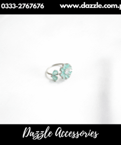 Mint Silver Floral Ring