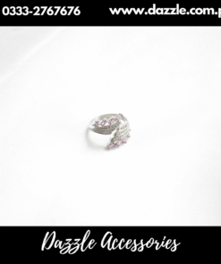 Pink Silver Plated Adjustable Girls Rings