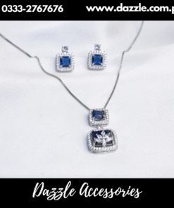 Sapphire Blue Pendant with Earrings