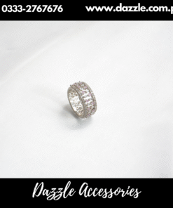 Silver Pink Band Ring Size