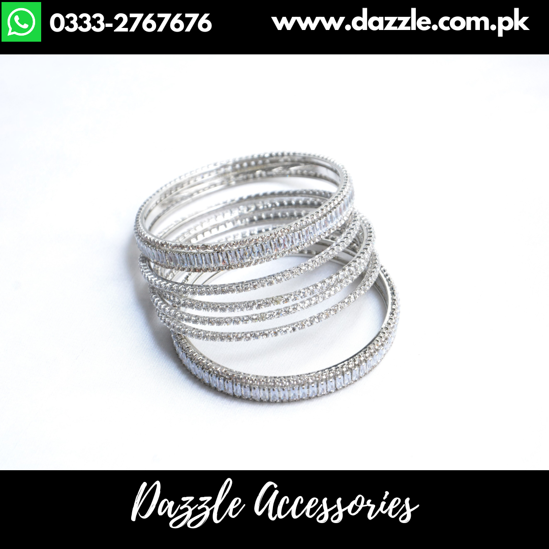 Silver Plated Bangles Set Size
