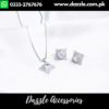 Silver Plated Pendant with Stud Earrings