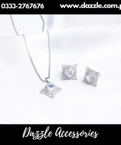 Silver Plated Pendant with Stud Earrings