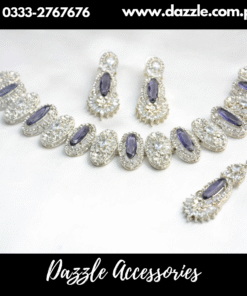 Silver Purple Choker Set