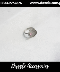 Zirconia Silver Plated Pink Stone Girls Ring Adjustable Size