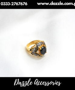 Black One Stone Adjustable Ring