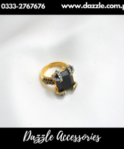 Black Statement Ring Adjustable Size