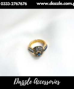 Blue Zirconia Adjustable Ring