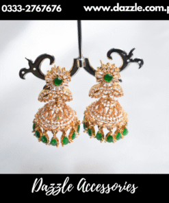Emerald Green Statement Jhumka Earrings