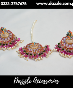 Ethnic Multi-Color Chandbali Earrings with Bindiya Set