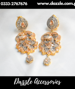 Fancy champagne zirconia earrings