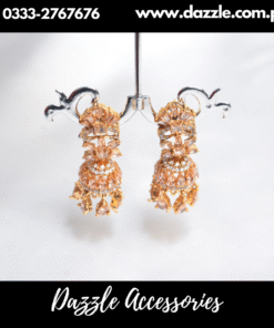 Light Pink Golden Jhumki Earrings