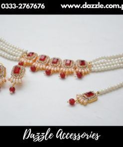Maroon Delicate Pearl Choker Set