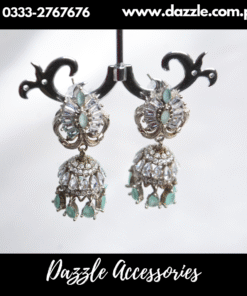 Mint Silver Ethnic Jhumki