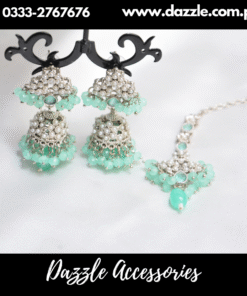 Mint Silver Jhumka Earrings