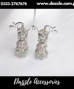 Mint Silver Jhumka Earrings