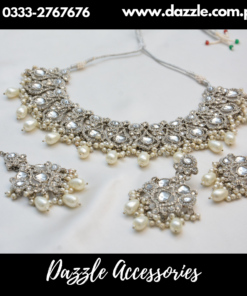 Pearl Silver Kundan Bridal Set