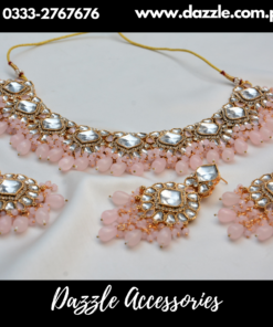 Pink Bridal Kundan Set