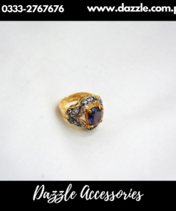 Purple Gold Plated Ring Adjustable Size
