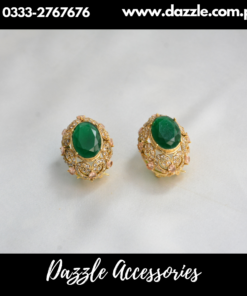 Radiant Green Gem Studs