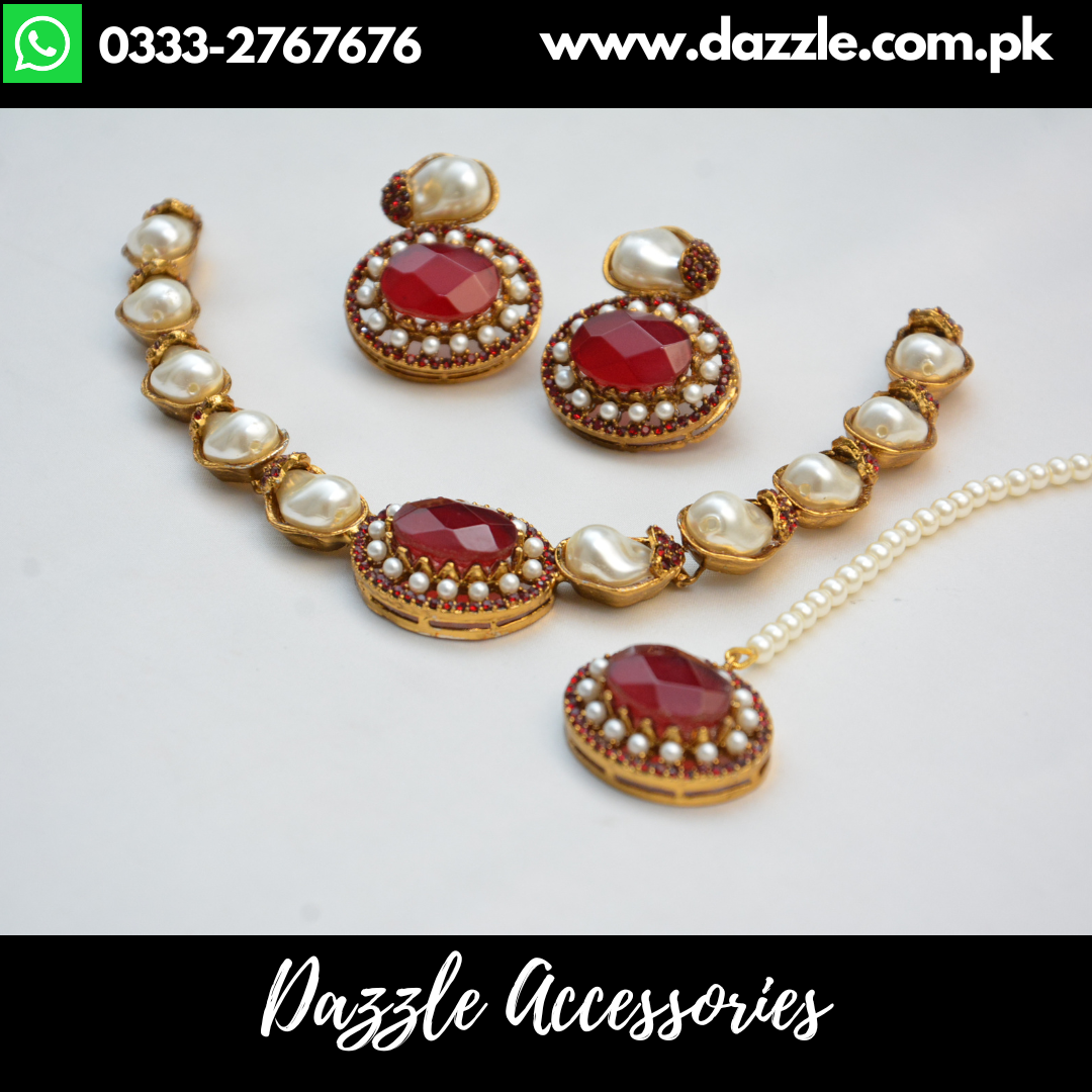 Ruby Choker with Earrings