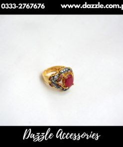 Ruby Gold Plated Ring Adjustable Size