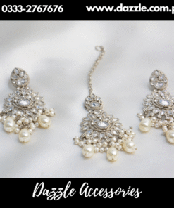 Silver Bindiya Earrings Set