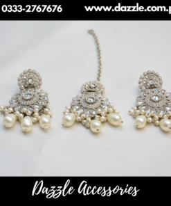 Silver Pearl Earrings and Bindiya