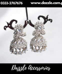 Silver Plated Statement Jhumka Earrings