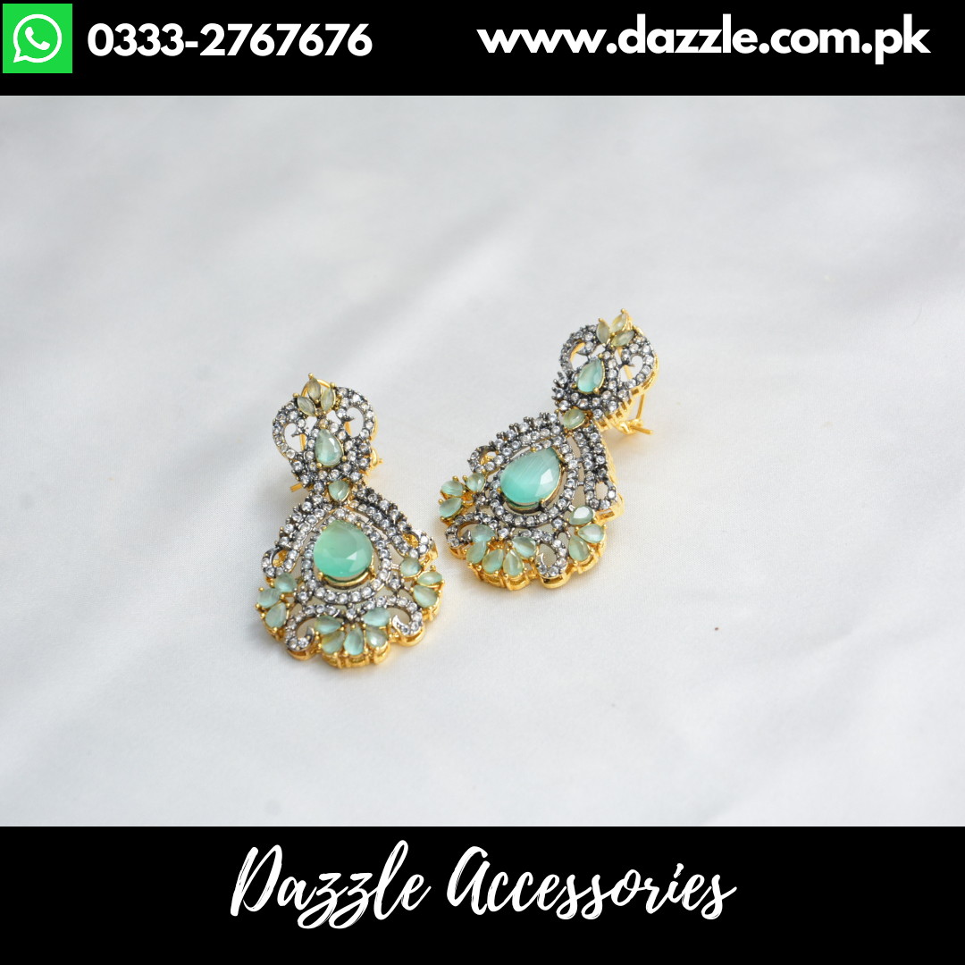 Stunning Zirconia Mint Earrings