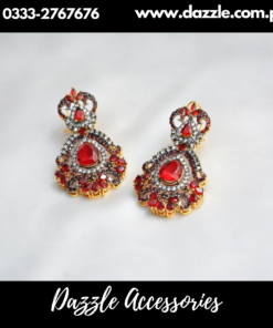 Stunning Zirconia Red Earrings