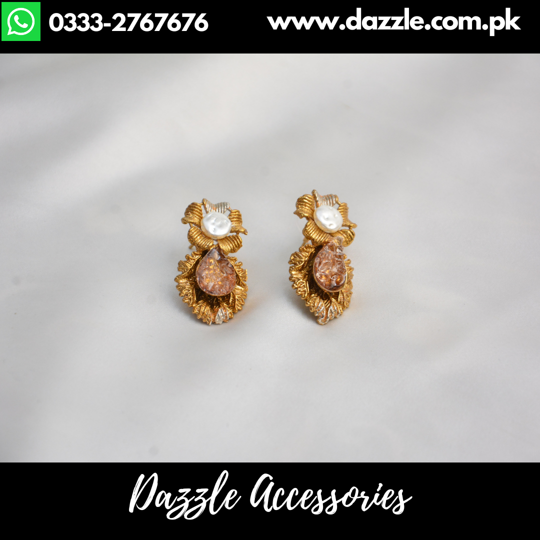 Turkish Golden Tops Earrings