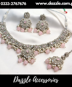 Classic Silver pink Pearl Set