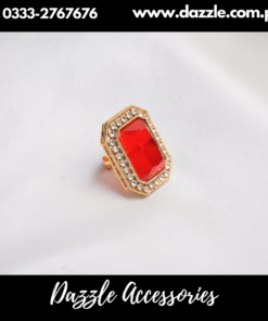 Festive Red gem Ring