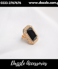 Festive black gem Ring