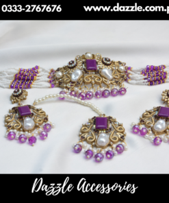 Purple Turkish Choker with Earrings