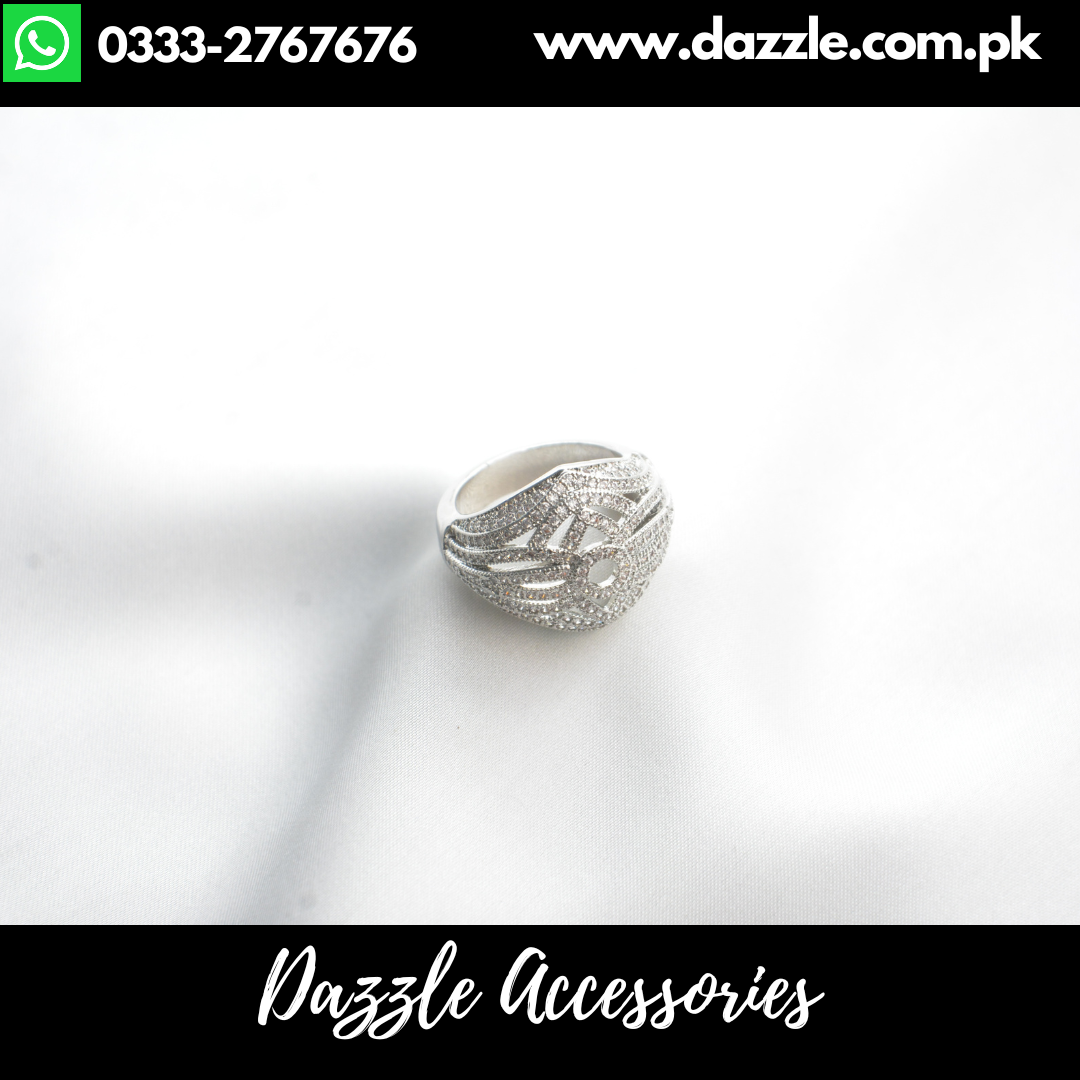 Silver Plated Zirconia Ladies Ring