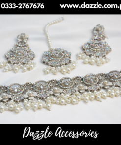 Silver Turkish Chokers with Earrings bindiya