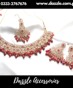 Vintage Red Gold Pearl Set