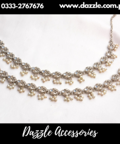 Vintage Silver pearl Anklets pair